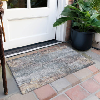 Piper Looms Chantille Floral ACN1869 Gray Machine Washable Area Rug Scatter Outdoor Lifestyle Image Feature