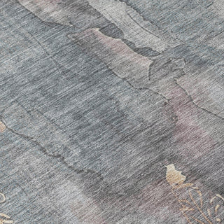 Piper Looms Chantille Floral ACN1869 Gray Machine Washable Area Rug Swatch Image