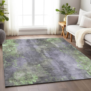 Piper Looms Chantille Floral ACN1869 Lavender Machine Washable Area Rug Lifestyle Image Feature