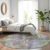 Piper Looms Chantille Floral ACN1869 Lavender Machine Washable Area Rug Round Lifestyle Image Feature