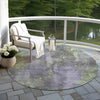 Piper Looms Chantille Floral ACN1869 Lavender Machine Washable Area Rug Round Outdoor Lifestyle Image Feature