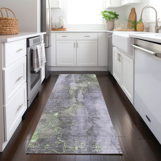 Piper Looms Chantille Floral ACN1869 Lavender Machine Washable Area Rug Runner Lifestyle Image Feature