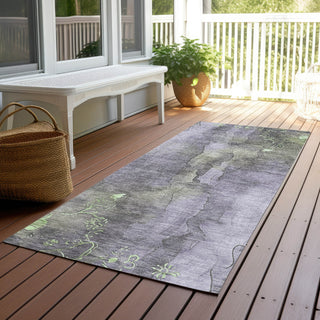 Piper Looms Chantille Floral ACN1869 Lavender Machine Washable Area Rug Runner Outdoor Lifestyle Image Feature