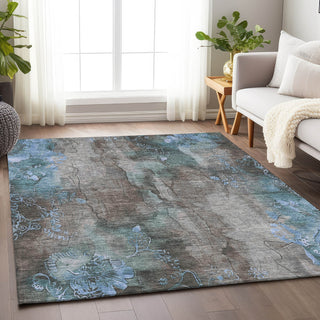 Piper Looms Chantille Floral ACN1869 Taupe Machine Washable Area Rug Lifestyle Image Feature