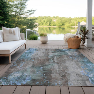 Piper Looms Chantille Floral ACN1869 Taupe Machine Washable Area Rug Outdoor Lifestyle Image Feature
