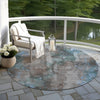 Piper Looms Chantille Floral ACN1869 Taupe Machine Washable Area Rug Round Outdoor Lifestyle Image Feature