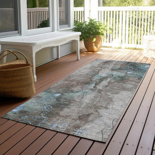 Piper Looms Chantille Floral ACN1869 Taupe Machine Washable Area Rug Runner Outdoor Lifestyle Image Feature