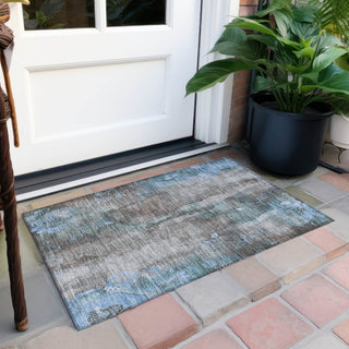 Piper Looms Chantille Floral ACN1869 Taupe Machine Washable Area Rug Scatter Outdoor Lifestyle Image Feature