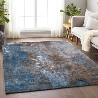 Piper Looms Chantille Abstract ACN1870 Brown Machine Washable Area Rug Lifestyle Image Feature