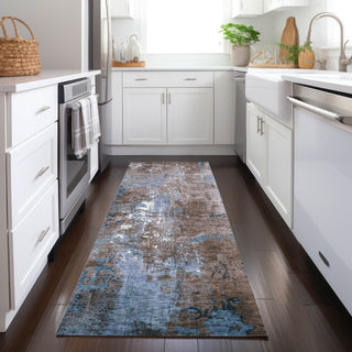 Piper Looms Chantille Abstract ACN1870 Brown Machine Washable Area Rug Runner Lifestyle Image Feature