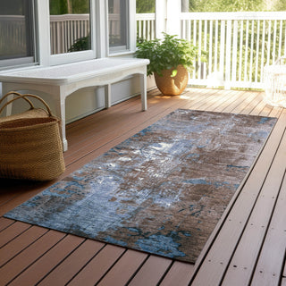 Piper Looms Chantille Abstract ACN1870 Brown Machine Washable Area Rug Runner Outdoor Lifestyle Image Feature