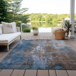 Piper Looms Chantille Abstract ACN1870 Coffee Machine Washable Area Rug Outdoor Lifestyle Image Feature