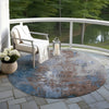 Piper Looms Chantille Abstract ACN1870 Coffee Machine Washable Area Rug Round Outdoor Lifestyle Image Feature