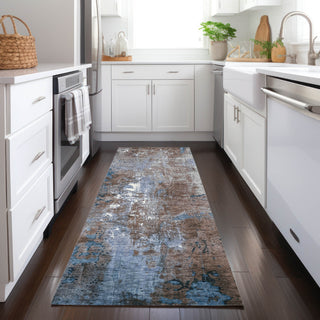 Piper Looms Chantille Abstract ACN1870 Coffee Machine Washable Area Rug Runner Lifestyle Image Feature