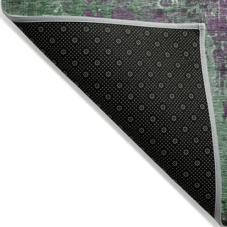 Piper Looms Chantille Abstract ACN1870 Emerald Machine Washable Area Rug Backing Image