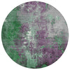 Piper Looms Chantille Abstract ACN1870 Emerald Machine Washable Area Rug Round Main Image