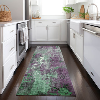 Piper Looms Chantille Abstract ACN1870 Emerald Machine Washable Area Rug Runner Lifestyle Image Feature
