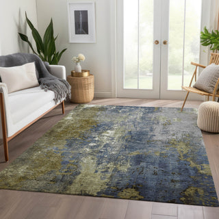 Piper Looms Chantille Abstract ACN1870 Khaki Machine Washable Area Rug Lifestyle Image Feature