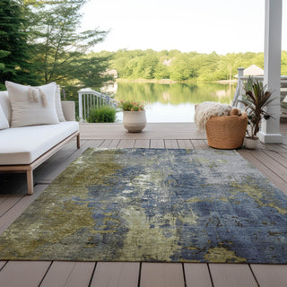 Piper Looms Chantille Abstract ACN1870 Khaki Machine Washable Area Rug Outdoor Lifestyle Image Feature