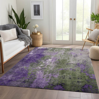 Piper Looms Chantille Abstract ACN1870 Olive Machine Washable Area Rug Lifestyle Image Feature