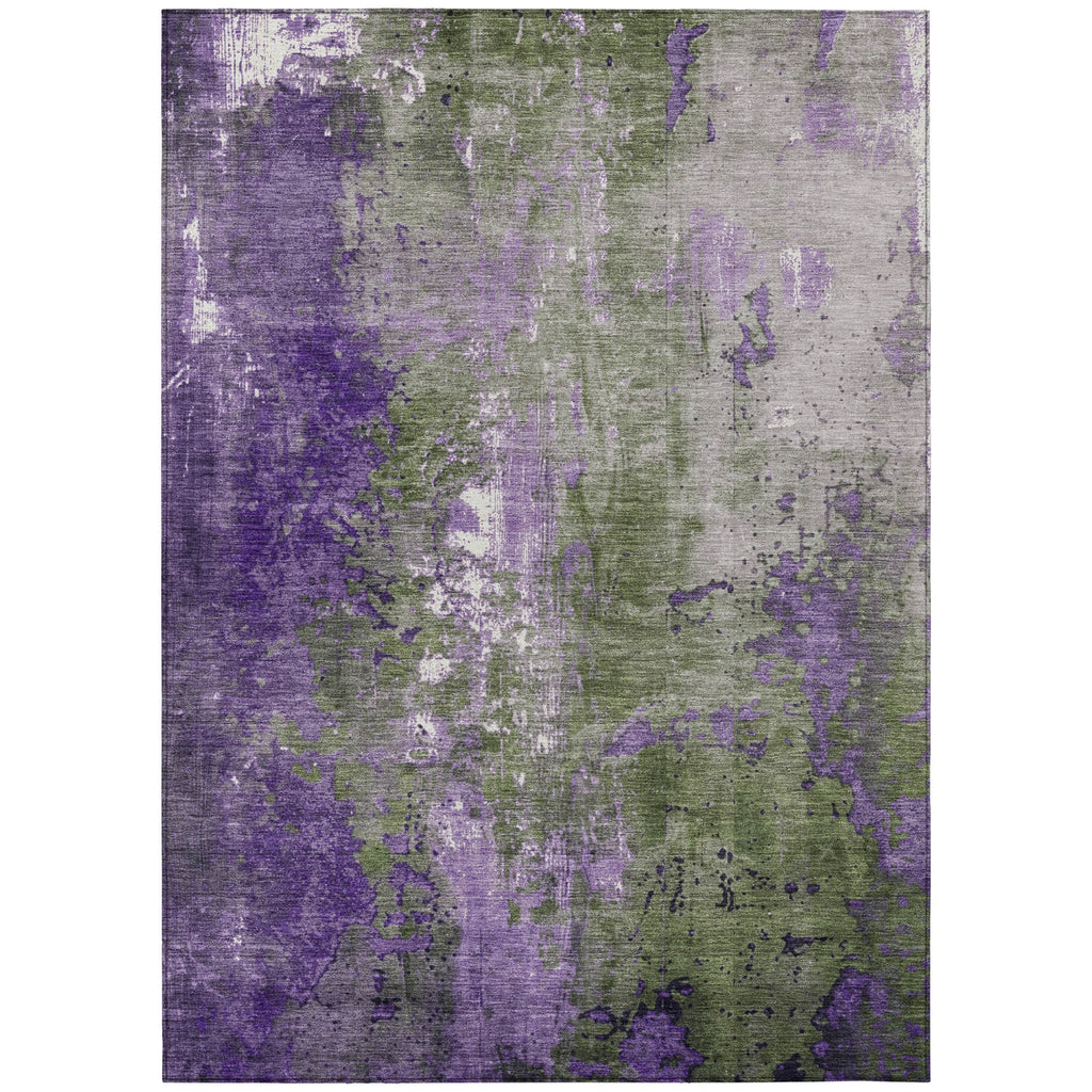 Piper Looms Chantille Abstract ACN1870 Olive Machine Washable Area Rug main image