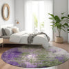 Piper Looms Chantille Abstract ACN1870 Olive Machine Washable Area Rug Round Lifestyle Image Feature