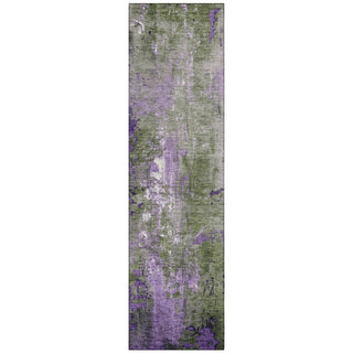 Piper Looms Chantille Abstract ACN1870 Olive Machine Washable Area Rug Runner Main Image