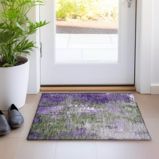 Piper Looms Chantille Abstract ACN1870 Olive Machine Washable Area Rug Scatter Lifestyle Image Feature