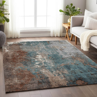 Piper Looms Chantille Abstract ACN1870 Paprika Machine Washable Area Rug Lifestyle Image Feature