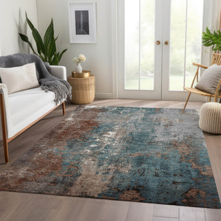 Piper Looms Chantille Abstract ACN1870 Paprika Machine Washable Area Rug Lifestyle Image Feature
