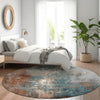 Piper Looms Chantille Abstract ACN1870 Paprika Machine Washable Area Rug Round Lifestyle Image Feature