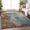 Piper Looms Chantille Abstract ACN1870 Teal Machine Washable Area Rug Lifestyle Image Feature