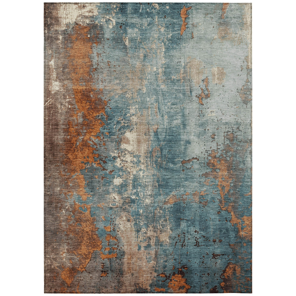 Piper Looms Chantille Abstract ACN1870 Teal Machine Washable Area Rug main image
