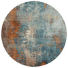 Piper Looms Chantille Abstract ACN1870 Teal Machine Washable Area Rug Round Main Image