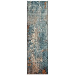 Piper Looms Chantille Abstract ACN1870 Teal Machine Washable Area Rug Runner Main Image