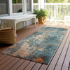 Piper Looms Chantille Abstract ACN1870 Teal Machine Washable Area Rug Runner Outdoor Lifestyle Image Feature