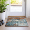 Piper Looms Chantille Abstract ACN1870 Teal Machine Washable Area Rug Scatter Lifestyle Image Feature