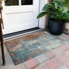 Piper Looms Chantille Abstract ACN1870 Teal Machine Washable Area Rug Scatter Outdoor Lifestyle Image Feature