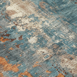 Piper Looms Chantille Abstract ACN1870 Teal Machine Washable Area Rug Swatch Image