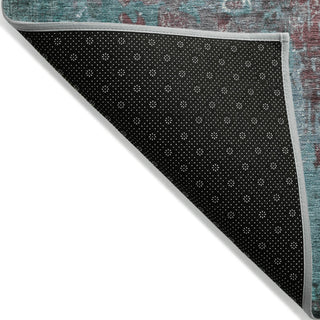 Piper Looms Chantille Abstract ACN1870 Turquoise Machine Washable Area Rug Backing Image