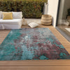 Piper Looms Chantille Abstract ACN1870 Turquoise Machine Washable Area Rug Outdoor Lifestyle Image Feature