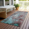 Piper Looms Chantille Abstract ACN1870 Turquoise Machine Washable Area Rug Runner Outdoor Lifestyle Image Feature