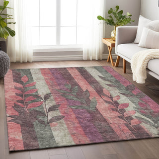 Piper Looms Chantille Floral ACN1871 Blush Machine Washable Area Rug Lifestyle Image Feature