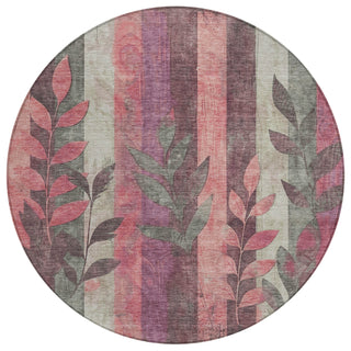 Piper Looms Chantille Floral ACN1871 Blush Machine Washable Area Rug Round Main Image