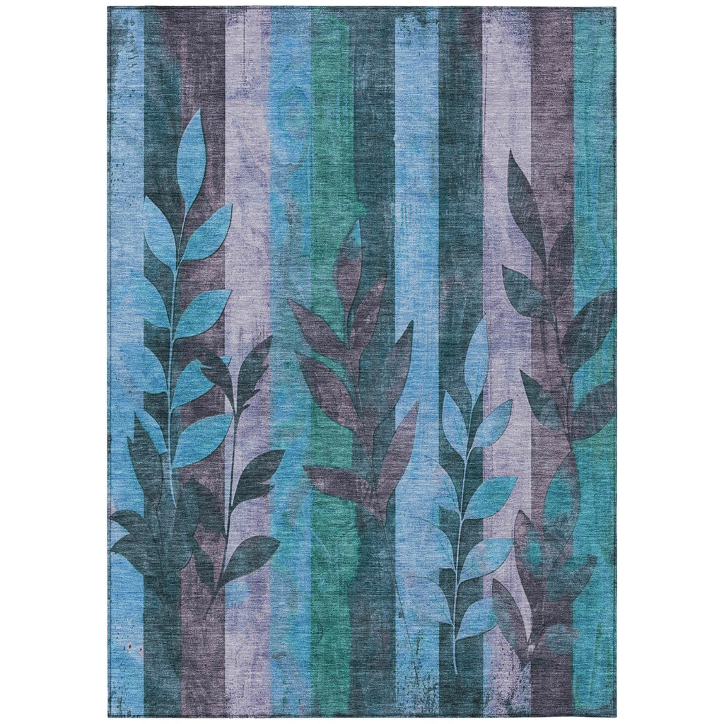 Piper Looms Chantille Floral ACN1871 Denim Machine Washable Area Rug main image