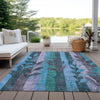 Piper Looms Chantille Floral ACN1871 Denim Machine Washable Area Rug Outdoor Lifestyle Image Feature