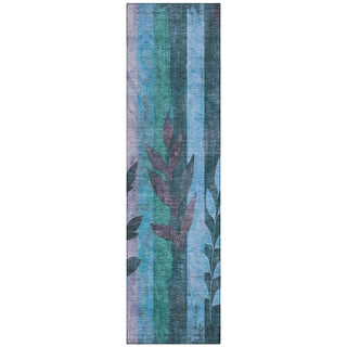 Piper Looms Chantille Floral ACN1871 Denim Machine Washable Area Rug Runner Main Image