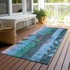 Piper Looms Chantille Floral ACN1871 Denim Machine Washable Area Rug Runner Outdoor Lifestyle Image Feature