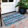 Piper Looms Chantille Floral ACN1871 Denim Machine Washable Area Rug Scatter Outdoor Lifestyle Image Feature