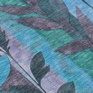 Piper Looms Chantille Floral ACN1871 Denim Machine Washable Area Rug Swatch Image